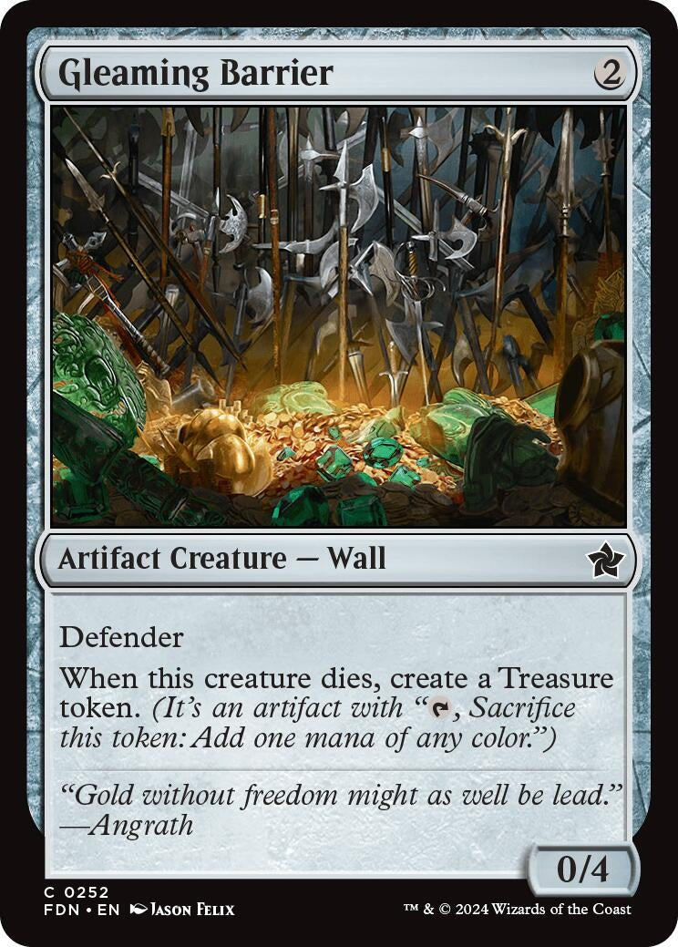 Gleaming Barrier (252) [FDN] - MTG Single