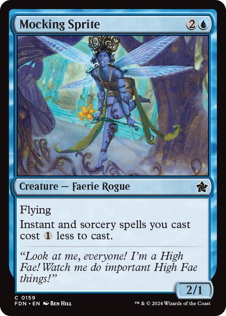 Mocking Sprite (159) [FDN] - MTG Single
