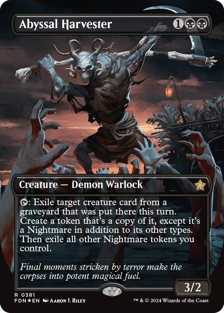 Abyssal Harvester (Borderless) (Mana Foil) (381) [FDN] - MTG Single