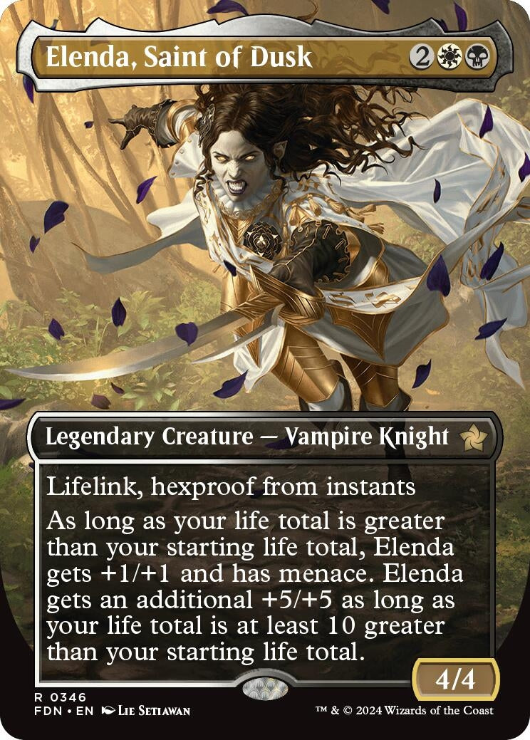 Elenda Saint of Dusk (Borderless) (346) [FDN] - MTG Single