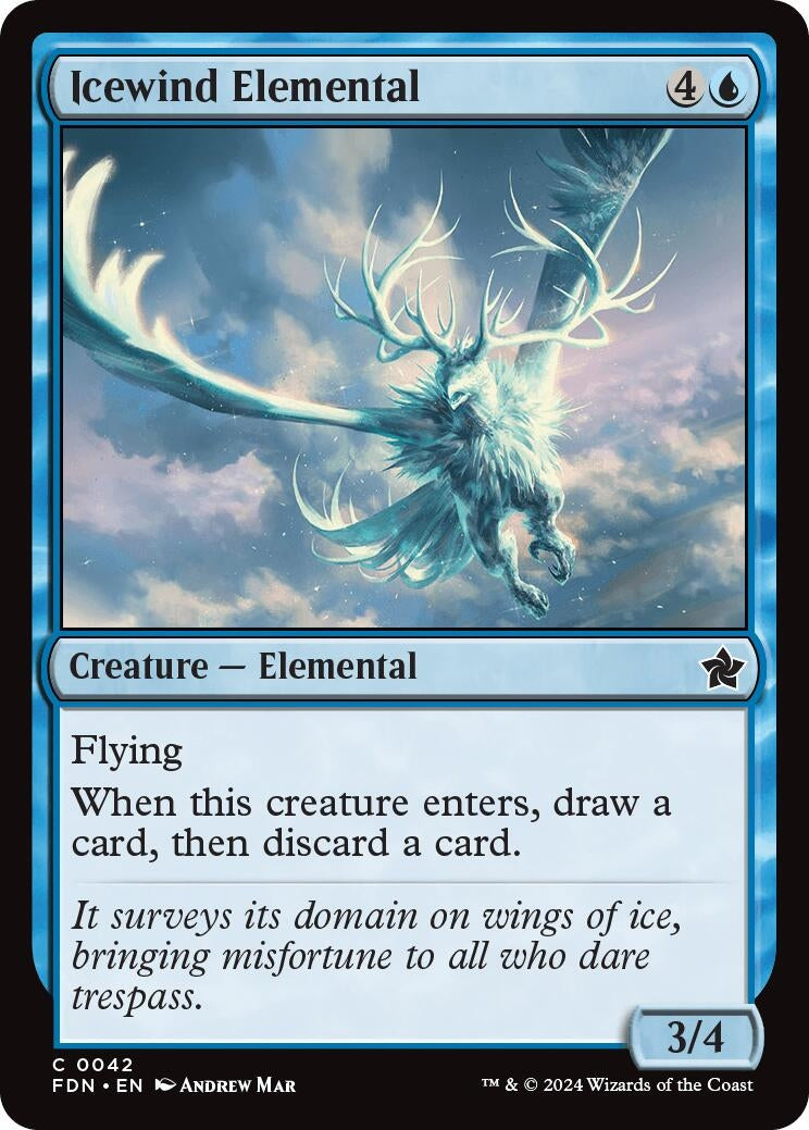 Icewind Elemental (42) [FDN] - MTG Single