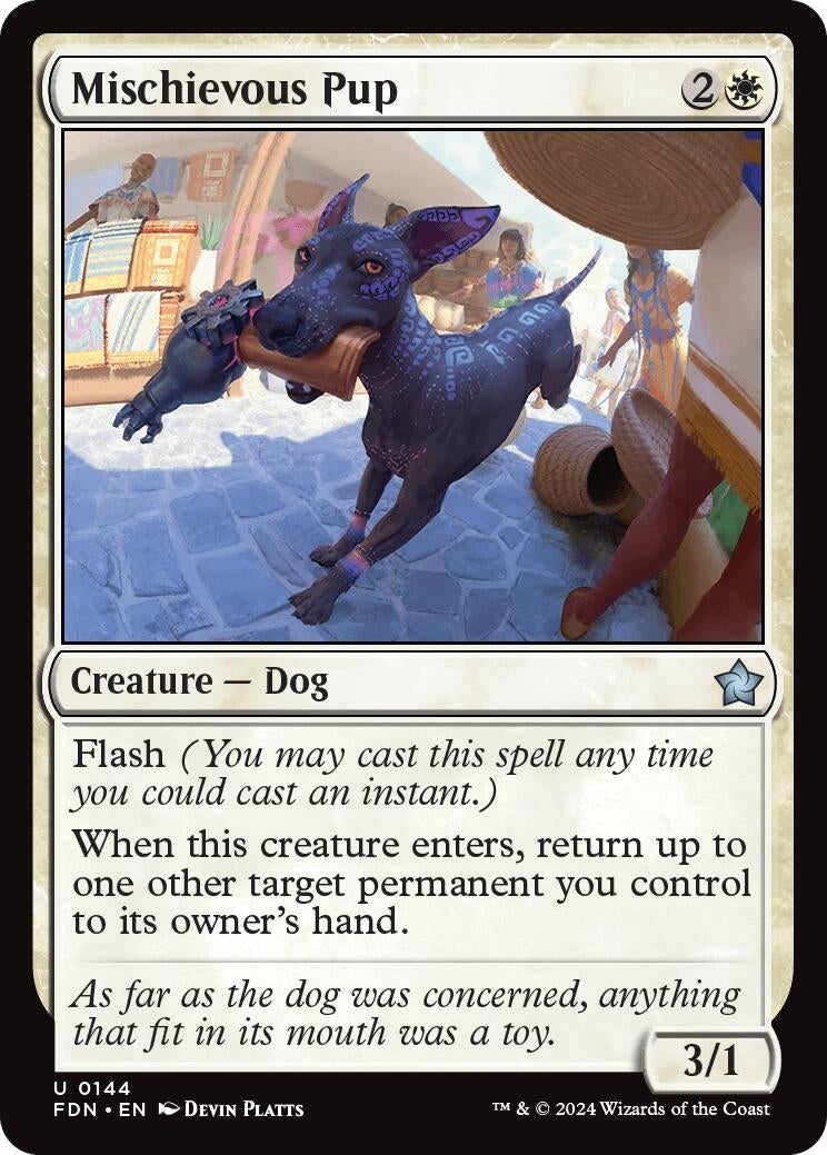 Mischievous Pup (144) [FDN] - MTG Single