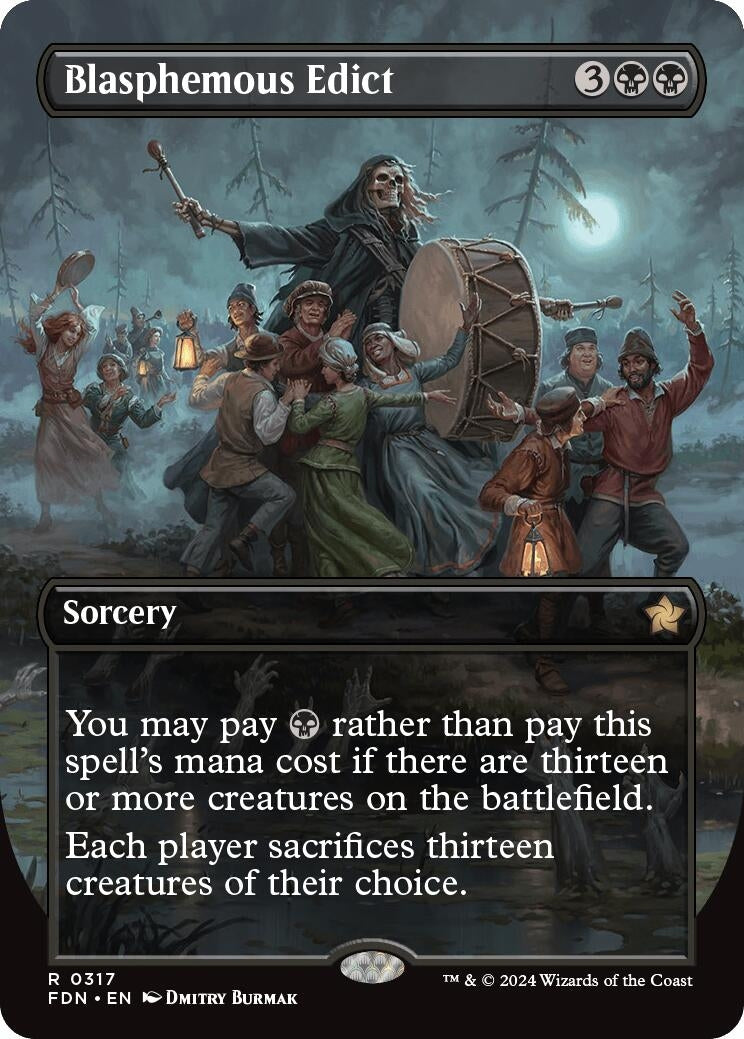 Blasphemous Edict (Borderless) (317) [FDN] - MTG Single