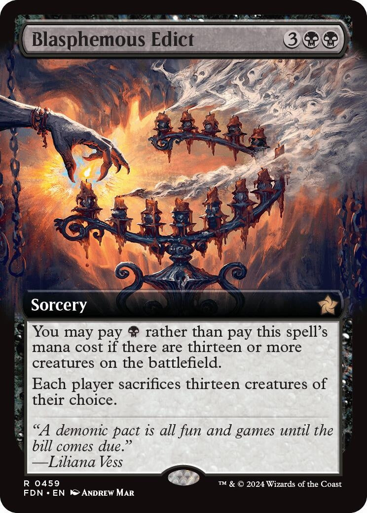 Blasphemous Edict (Extended Art) (459) [FDN] - MTG Single