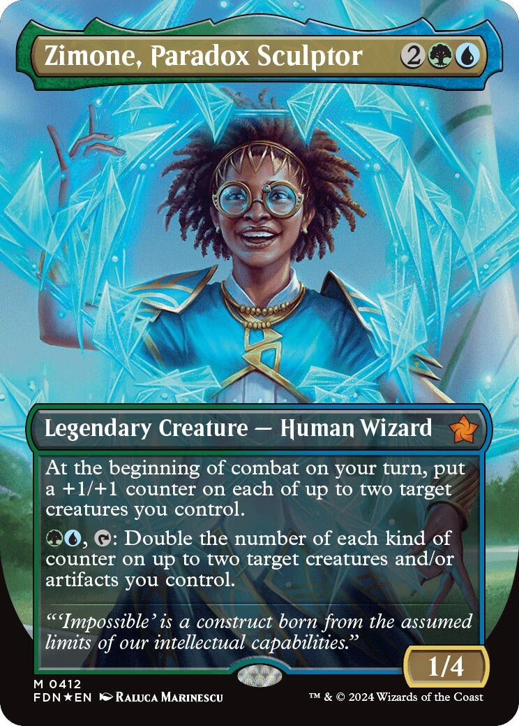 Zimone Paradox Sculptor (Borderless) (Mana Foil) (412) [FDN] - MTG Single