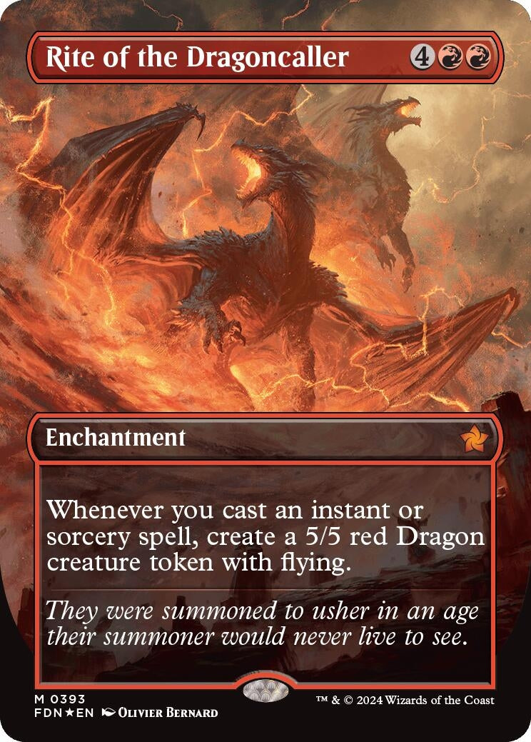 Rite of the Dragoncaller (Borderless) (Mana Foil) (393) [FDN] - MTG Single