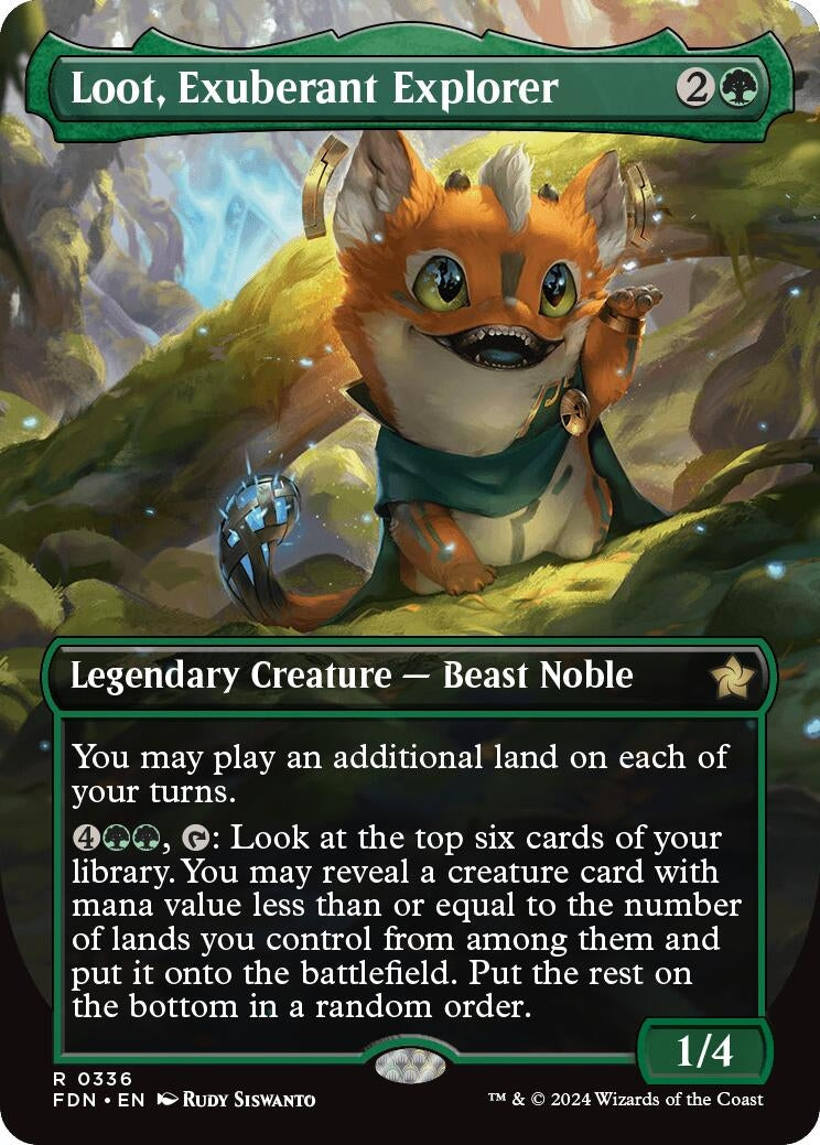 Loot Exuberant Explorer (Borderless) (336) [FDN] - MTG Single