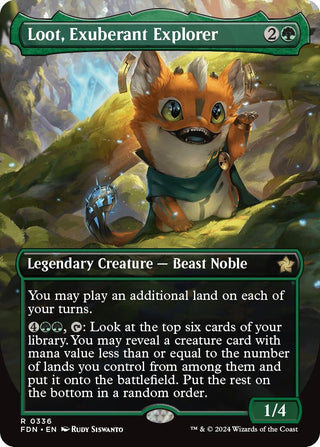 Loot Exuberant Explorer (Borderless) (336) [FDN] - MTG Single