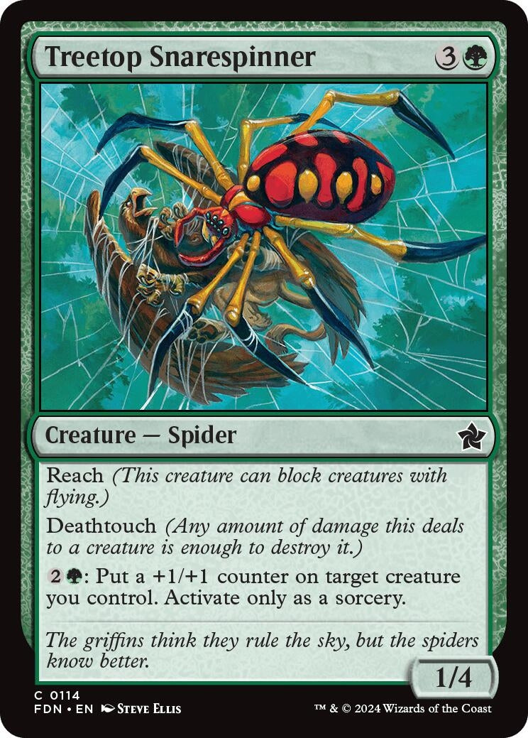 Treetop Snarespinner (114) [FDN] - MTG Single