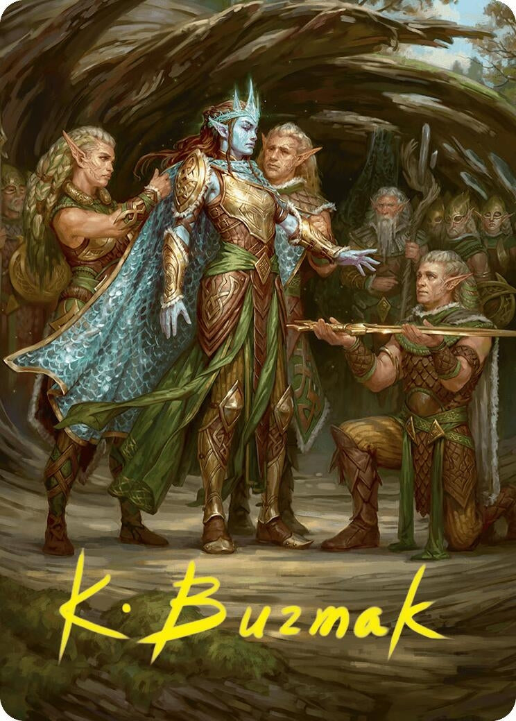 Lathril Blade of the Elves Art Card (48/54) (Gold-Stamped Signature) (48) [ASFDN] - MTG Single