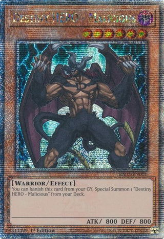 Destiny HERO - Malicious (Quarter Century Secret Rare) (3001) - YuGiOh Single