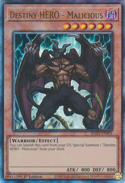 Destiny HERO - Malicious (PUR) (3001) - YuGiOh Single