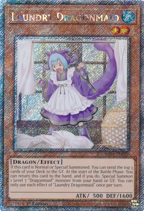 Laundry Dragonmaid (Platinum Secret Rare) (3021) - YuGiOh Single