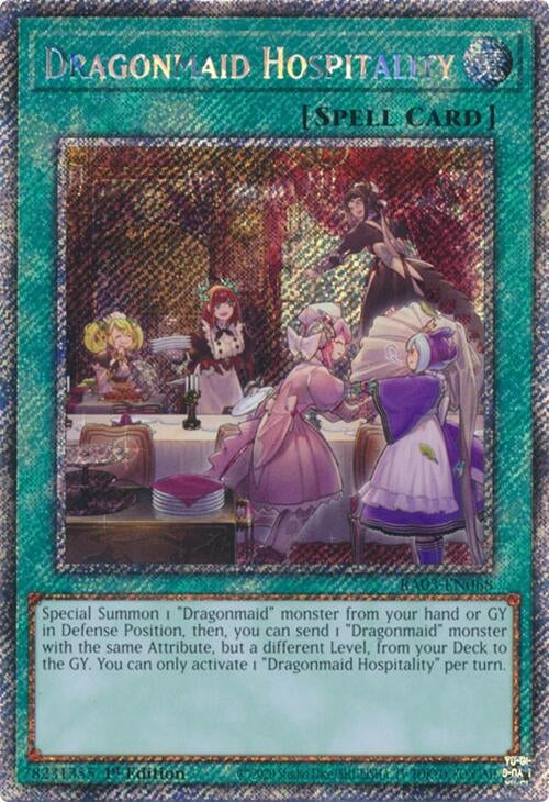 Dragonmaid Hospitality (Platinum Secret Rare) (3068) - YuGiOh Single