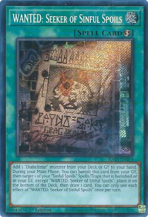 WANTED: Seeker of Sinful Spoils (Secret Rare) (3074) - YuGiOh Single