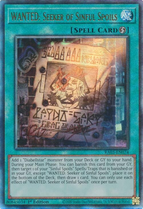 WANTED: Seeker of Sinful Spoils (PUR) (3074) - YuGiOh Single