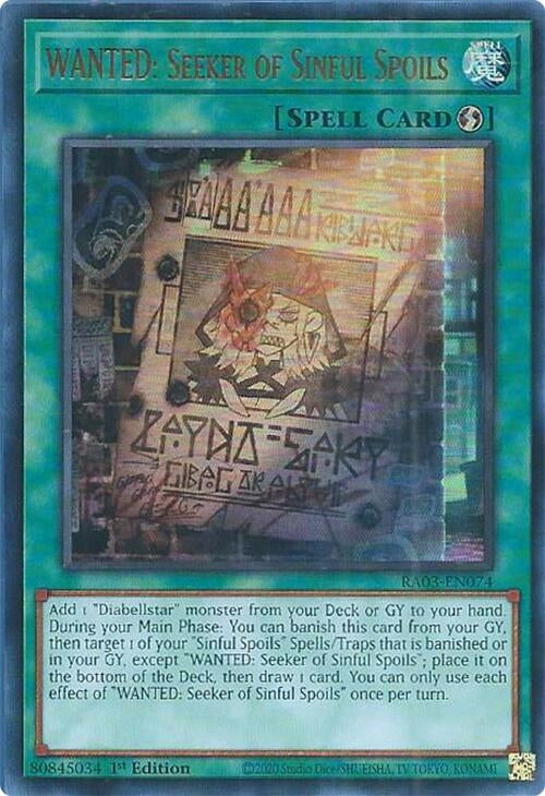 WANTED: Seeker of Sinful Spoils (UR) (3074) - YuGiOh Single