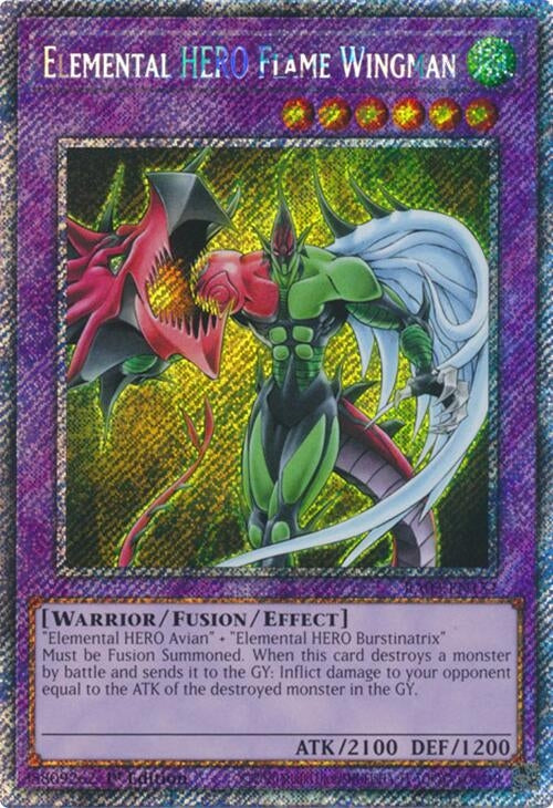 Elemental HERO Flame Wingman (Platinum Secret Rare) (3152) - YuGiOh Single