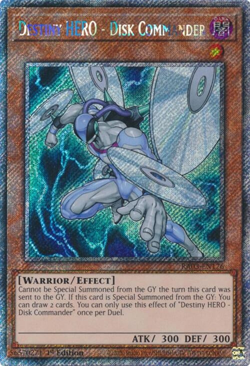 Destiny HERO - Disk Commander (Platinum Secret Rare) (3176) - YuGiOh Single