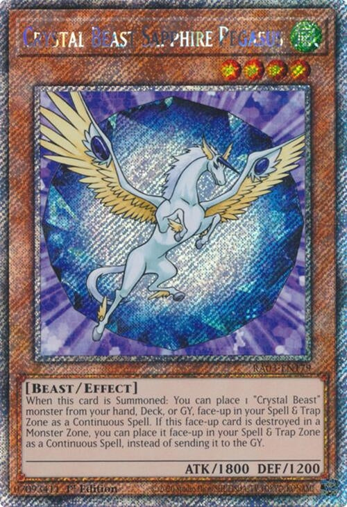 Crystal Beast Sapphire Pegasus (Platinum Secret Rare) (3179) - YuGiOh Single