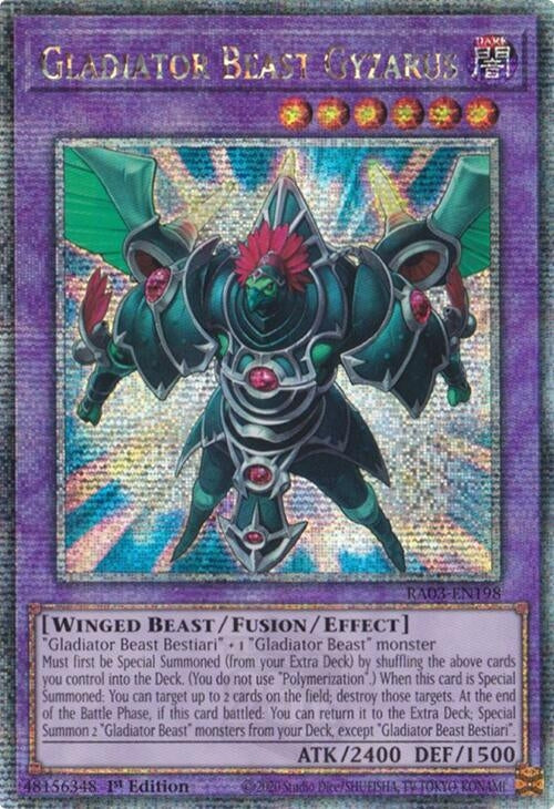 Gladiator Beast Gyzarus (Quarter Century Secret Rare) (3198) - YuGiOh Single
