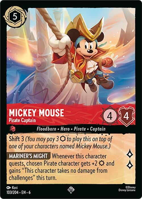 Mickey Mouse - Pirate Captain (103) (6) - Disney Lorcana Single