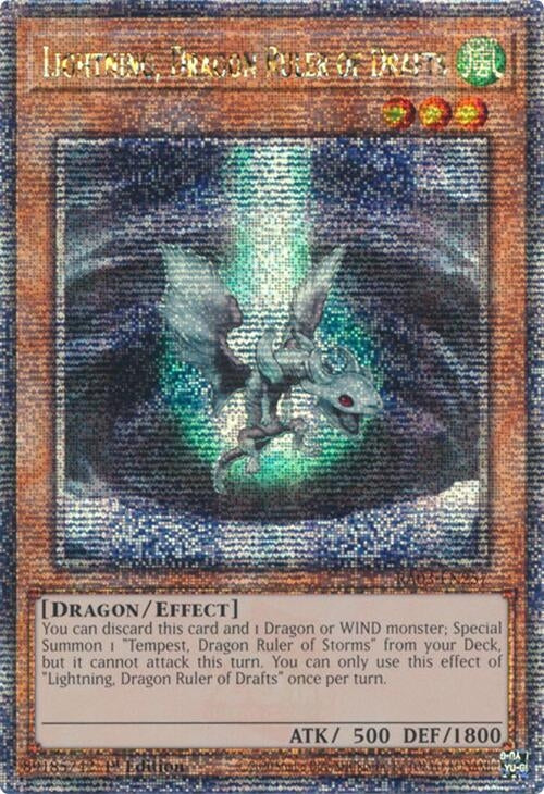 Lightning Dragon Ruler of Drafts (Quarter Century Secret Rare) (3257) - YuGiOh Single