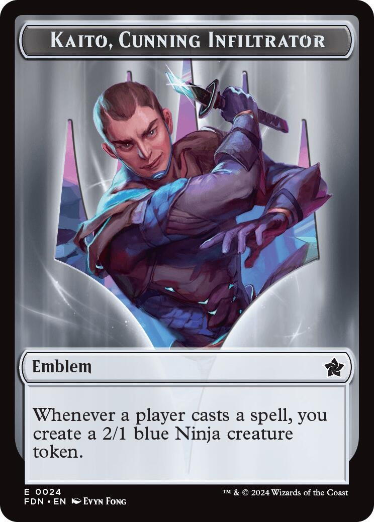 Emblem - Kaito Cunning Infiltrator // Ninja Doubled-Sided Token (24) [FDN] - MTG Single