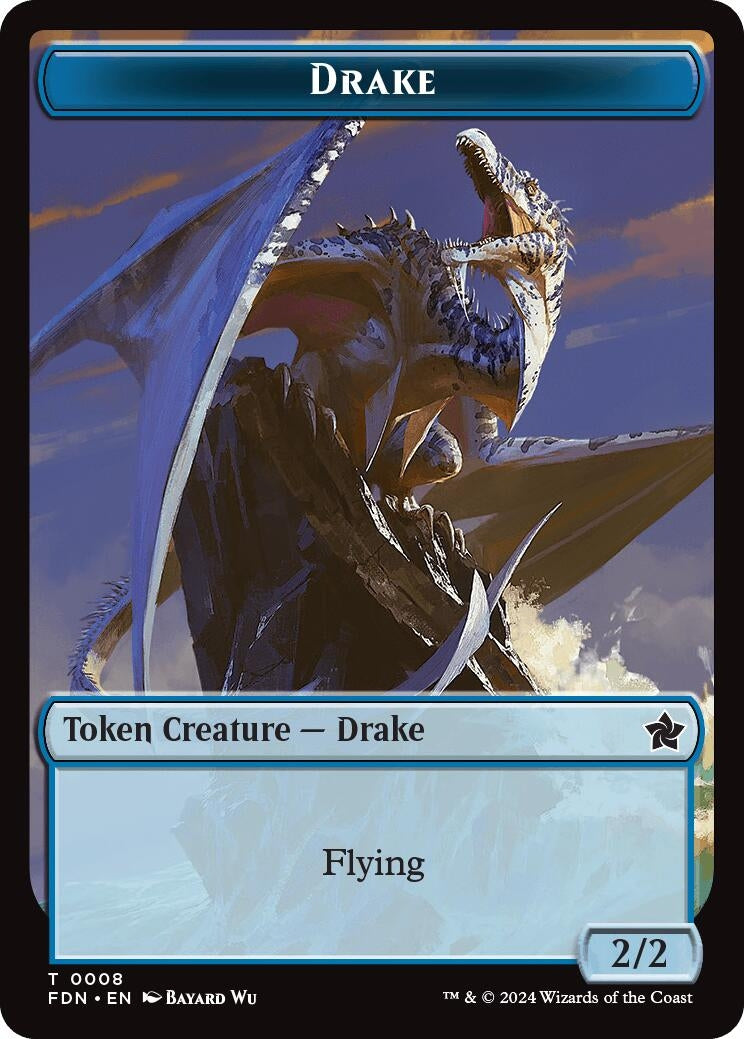 Drake // Goblin Doubled-Sided Token (8) [FDN] - MTG Single