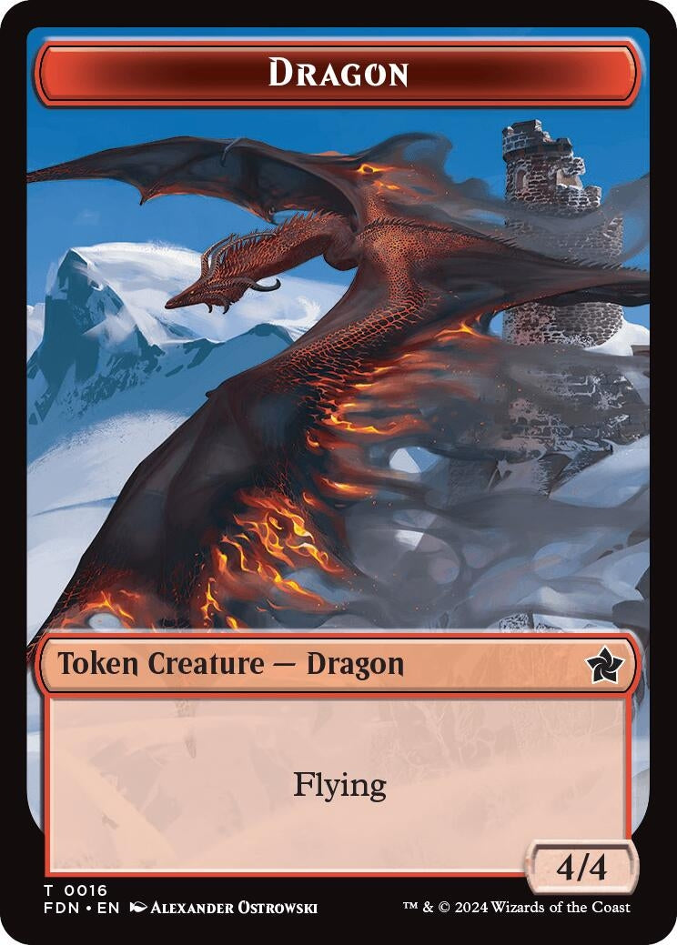 Dragon (0016) // Dragon (0017) Doubled-Sided Token (16) [FDN] - MTG Single