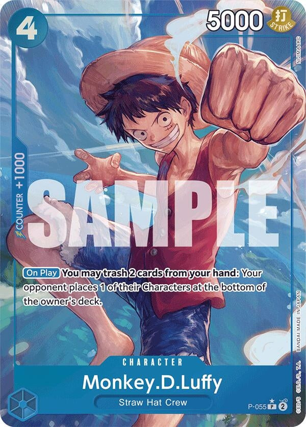 Monkey.D.Luffy (P-055) (Full Art) (55) (PRB-01) - One Piece Card Game Single