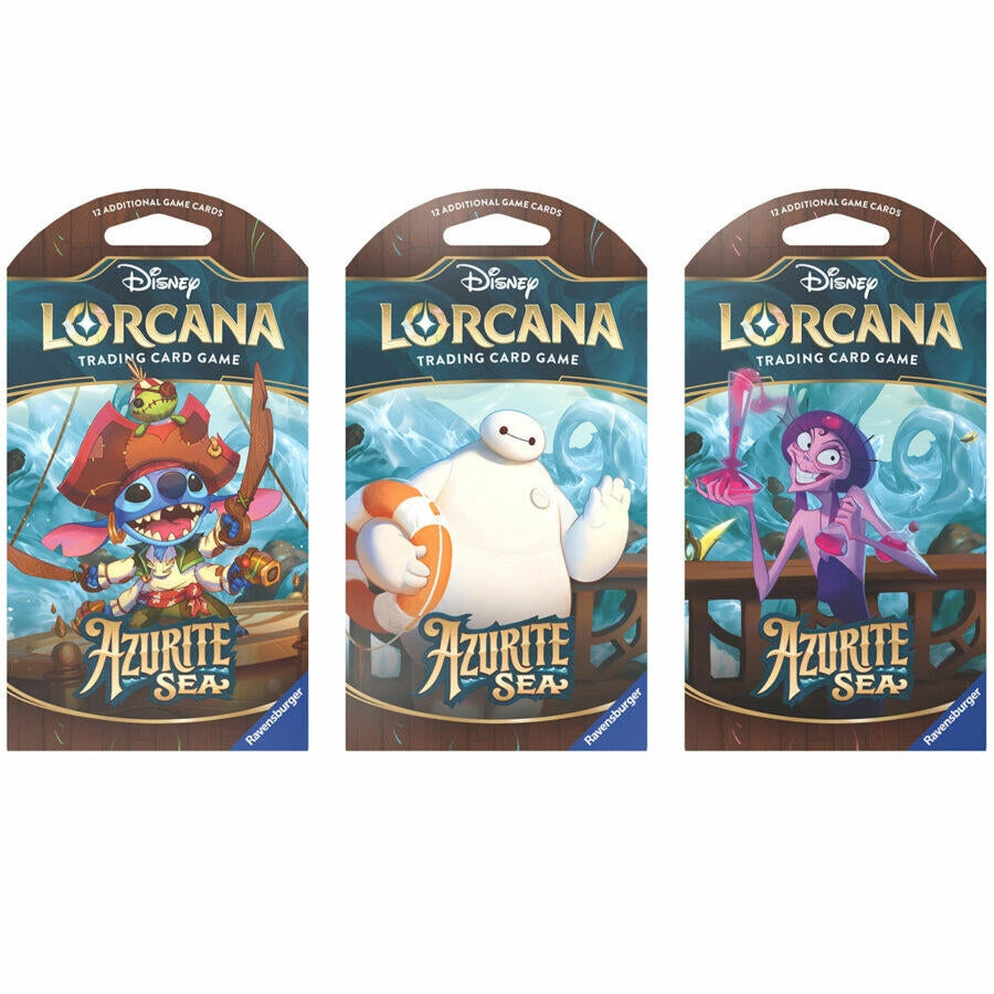 Disney Lorcana: Azurite Sea Sleeved Booster Pack Art Bundle [Set of 3] (6) - Disney Lorcana Sealed