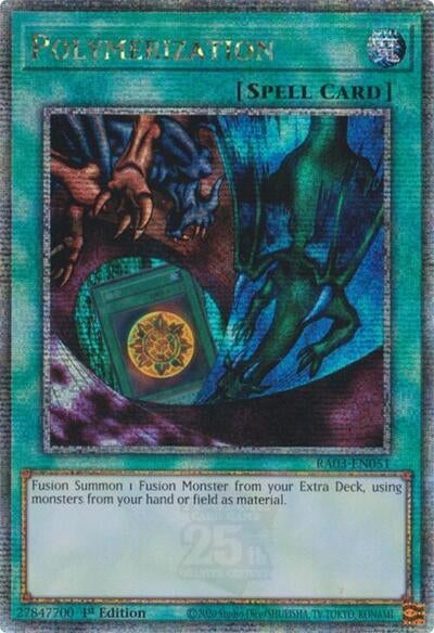 Polymerization (A) (Alternate Art) (Quarter Century Secret Rare) (3051) - YuGiOh Single