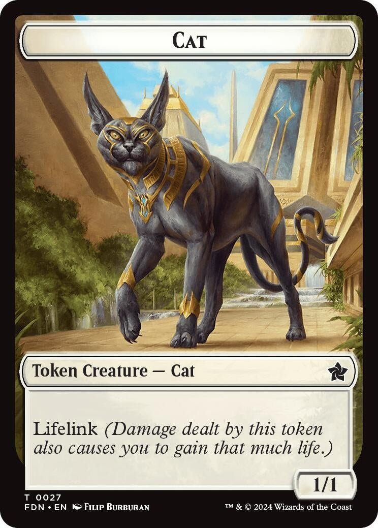 Cat (0027) // Phyrexian Goblin Double-Sided Token (27) [FDN] - MTG Single