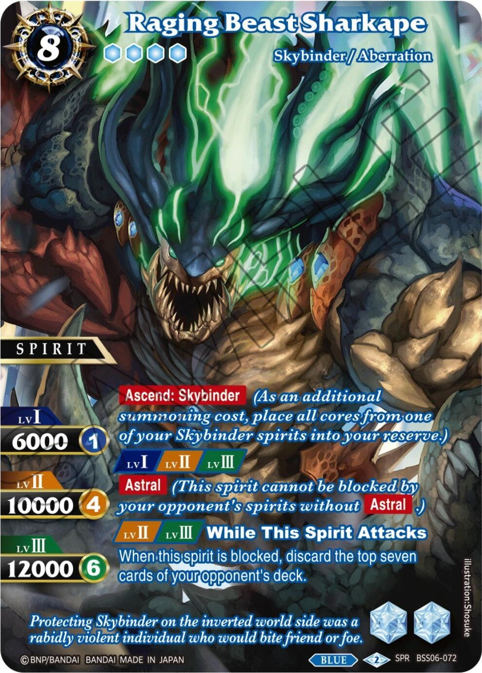 Raging Beast Sharkape (SPR) (6072) [BSS06] - Battle Spirits Saga Single