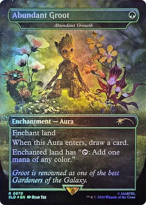 Abundant Groot - Abundant Growth (Rainbow Foil) (870) [SLD] - MTG Single