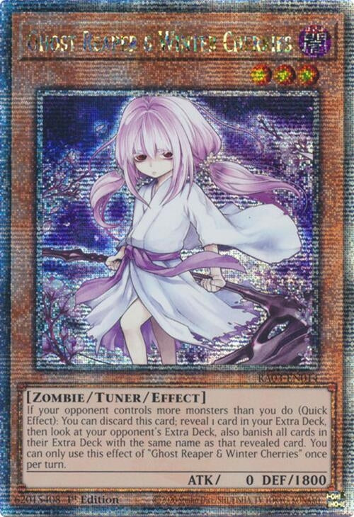 Ghost Reaper & Winter Cherries (Alternate Art) (Quarter Century Secret Rare) (3014) - YuGiOh Single