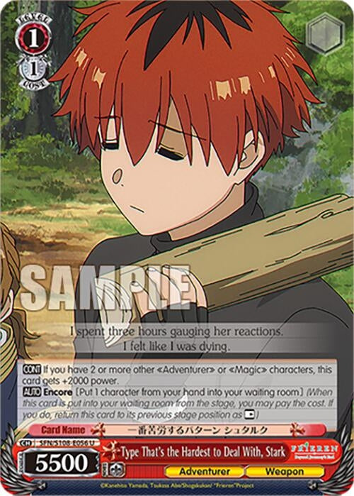 Type That’s the Hardest to Deal With Stark (108056) [SFN/S108] - Weiss Schwarz Single