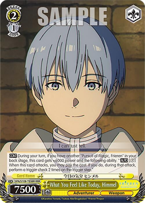 What You Feel Like Today Himmel (RRR) (10808) [SFN/S108] - Weiss Schwarz Single