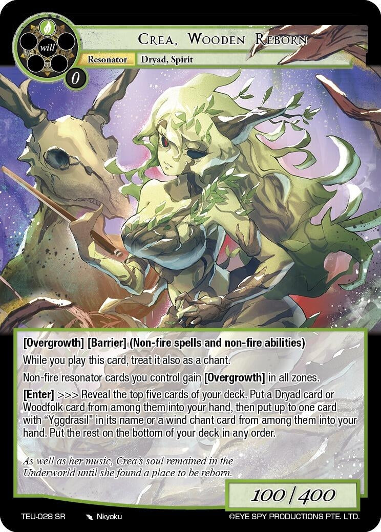 Crea Wooden Reborn (28) [TEU] - Force of Will Single
