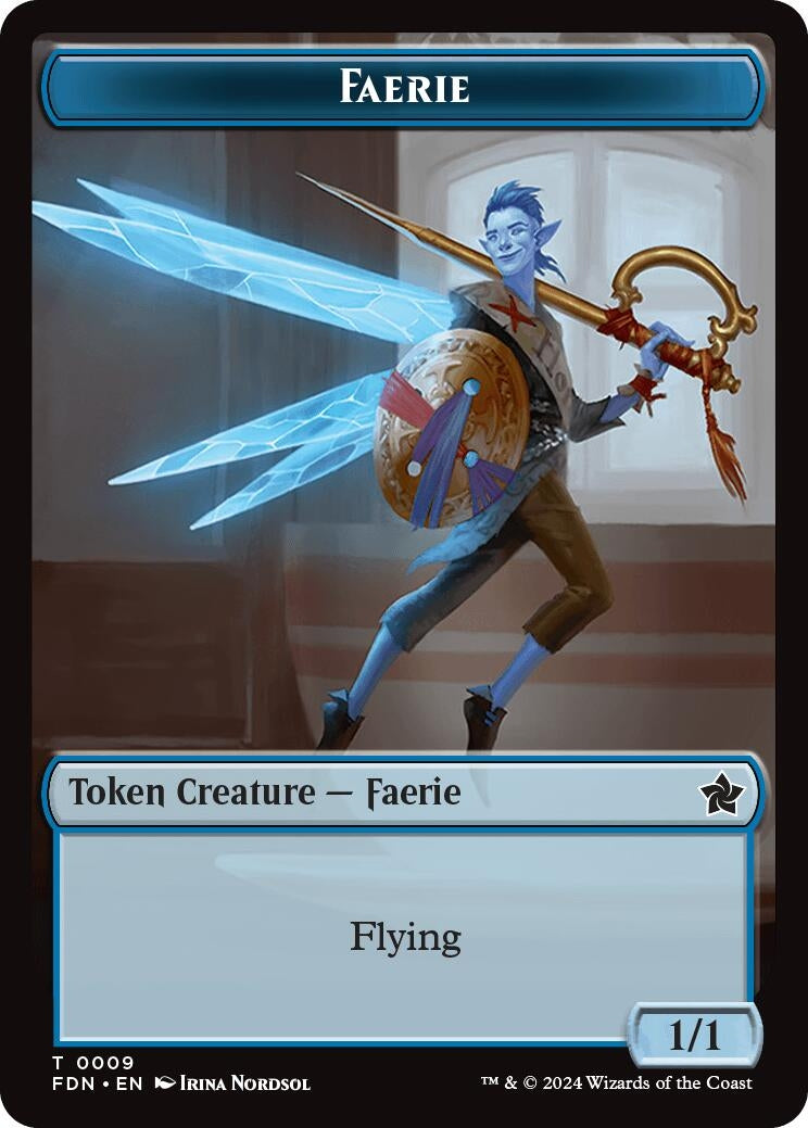 Faerie // Zombie Double-Sided Token (9) [FDN] - MTG Single