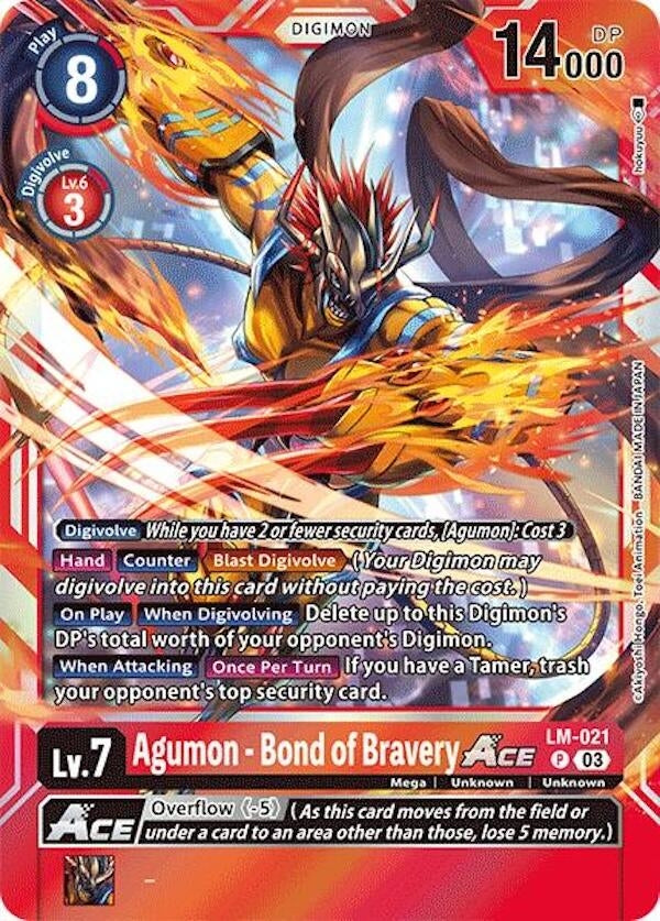 Agumon - Bond of Bravery ACE (LM-021 P) [LM] - Digimon Card Game Single