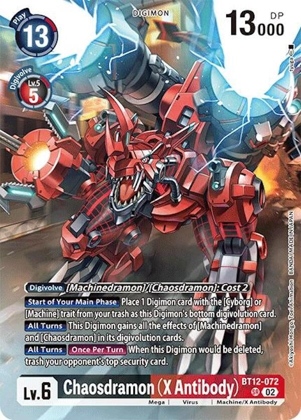 Chaosdramon (X Antibody) (Alternate Art) (BT12-072 SR) [LM] - Digimon Card Game Single