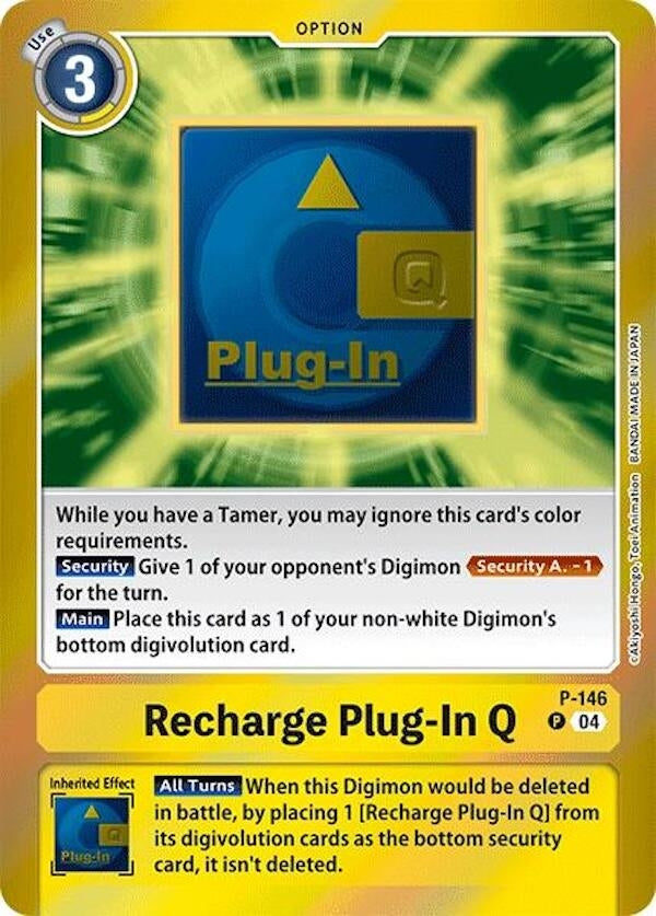 Recharge Plug-In Q (Reprint) (P-146 P) [LM] - Digimon Card Game Single