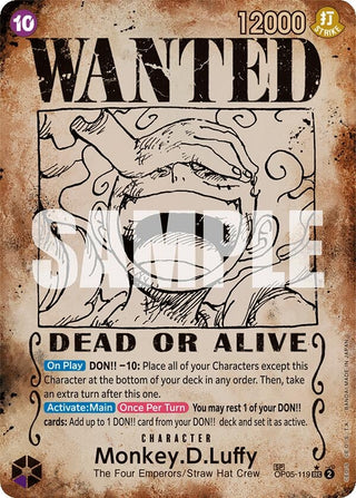 Monkey.D.Luffy (Wanted Poster) (5119) (OP09) - One Piece Card Game Single