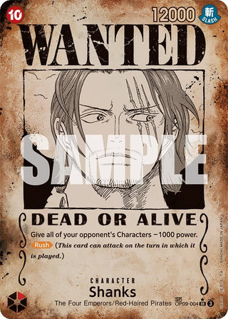 Shanks (004) (Wanted Poster) (9004) (OP09) - One Piece Card Game Single
