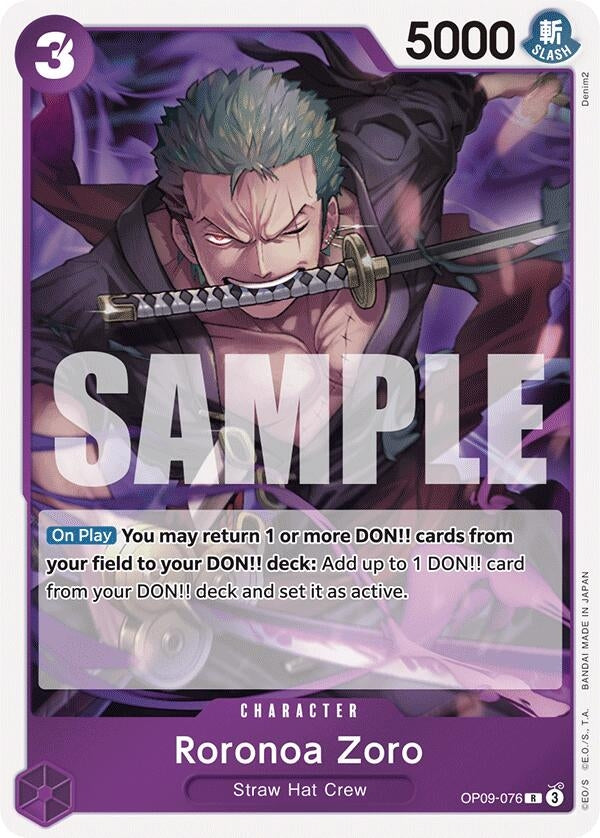 Roronoa Zoro (076) (OP09-076) (OP09) - One Piece Card Game Single