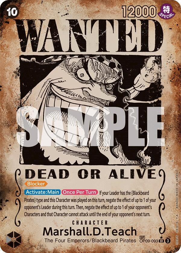 Marshall.D.Teach (093) (Wanted Poster) (9093) (OP09) - One Piece Card Game Single