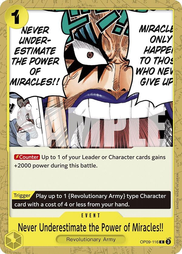 Never Underestimate the Power of Miracles!! (OP09-116) [Emperors in the New World] - One Piece Single