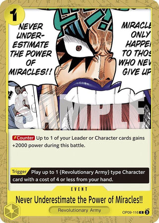 Never Underestimate the Power of Miracles!! (OP09-116) [Emperors in the New World] - One Piece Single